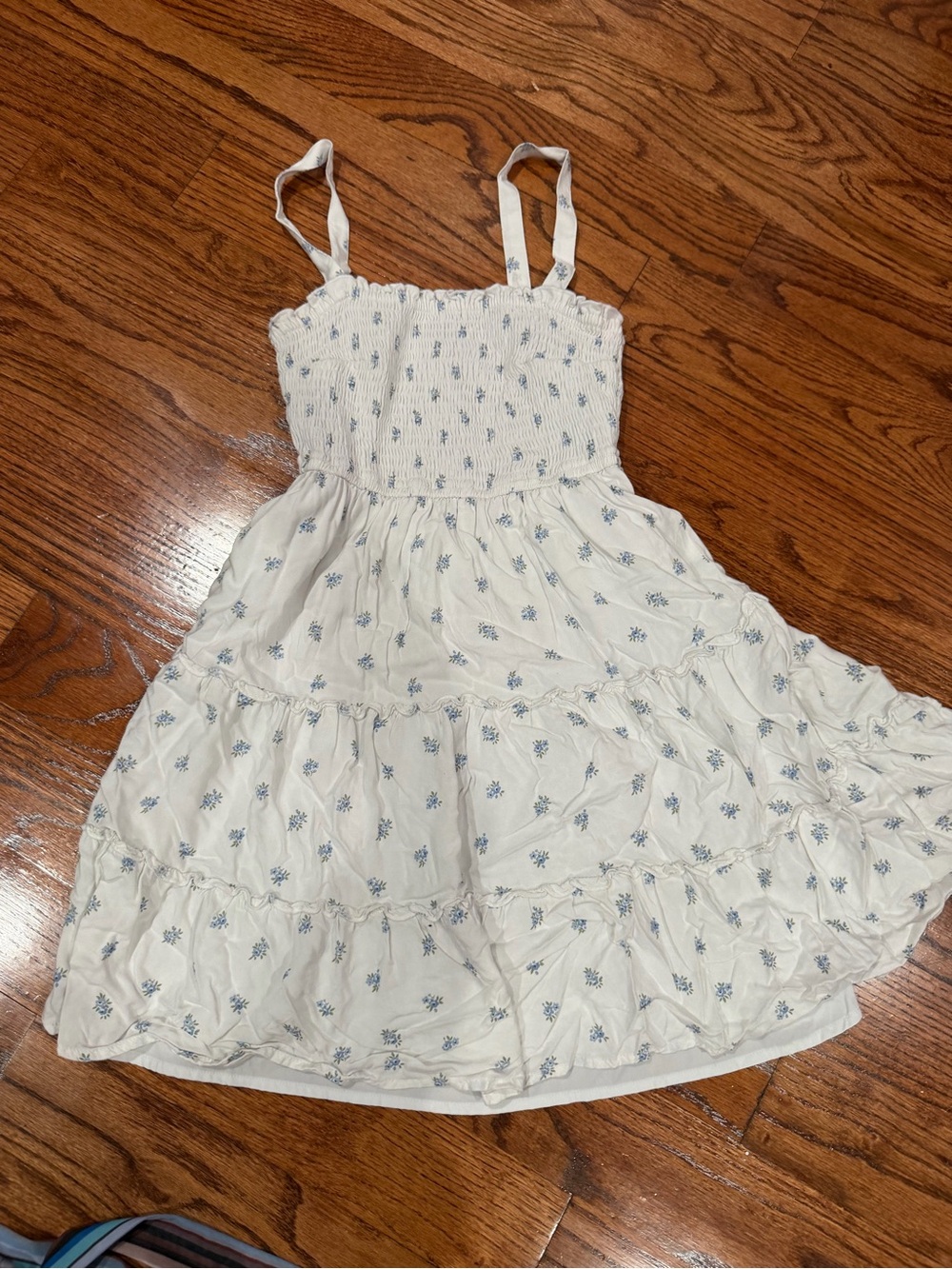 Hollister White Mini Dress with Blue Floral Print